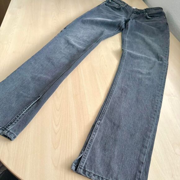 Zara Black Washed Slit Hem Jeans - Picture 5 of 7